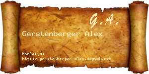 Gerstenberger Alex névjegykártya